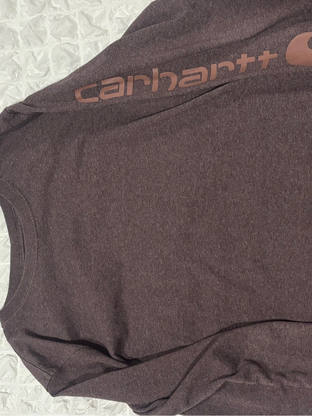 Carhartt Women's Dark Purple Long Sleeve Tee with Sleeve Logo